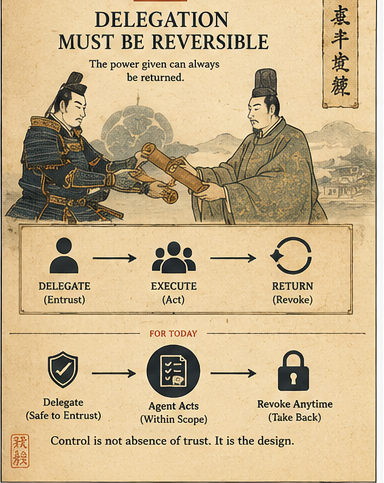 Delegation must be reversible: delegate, execute, return