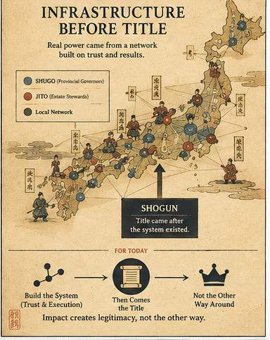 Infrastructure before title: the network of provincial governors and stewards existed before the title arrived